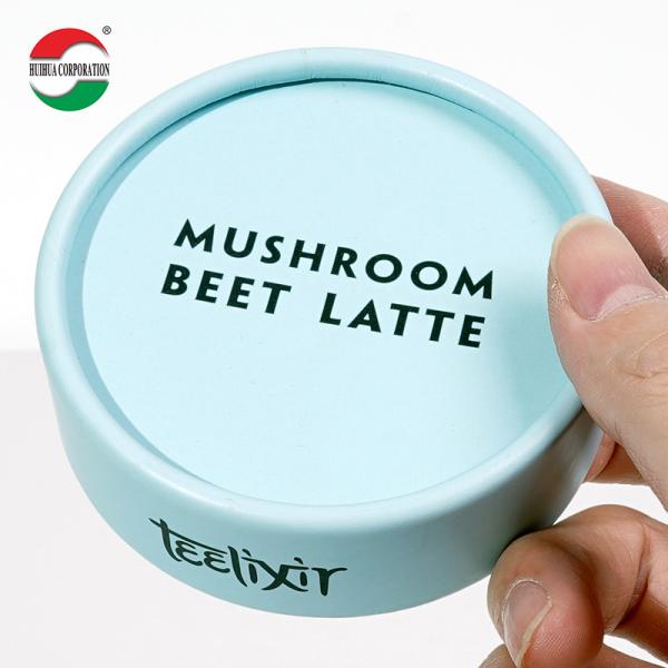 Design personnalisé Contenant de thé de qualité alimentaire Emballage Matériau recyclable Bonbons de luxe Boîtes cadeau rondes en papier kraft Cylindre à tube à sceau en aluminium