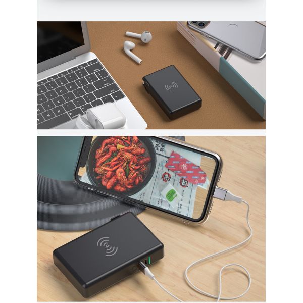 interchangeable plugs wall charger 10000mAh wireless power bank