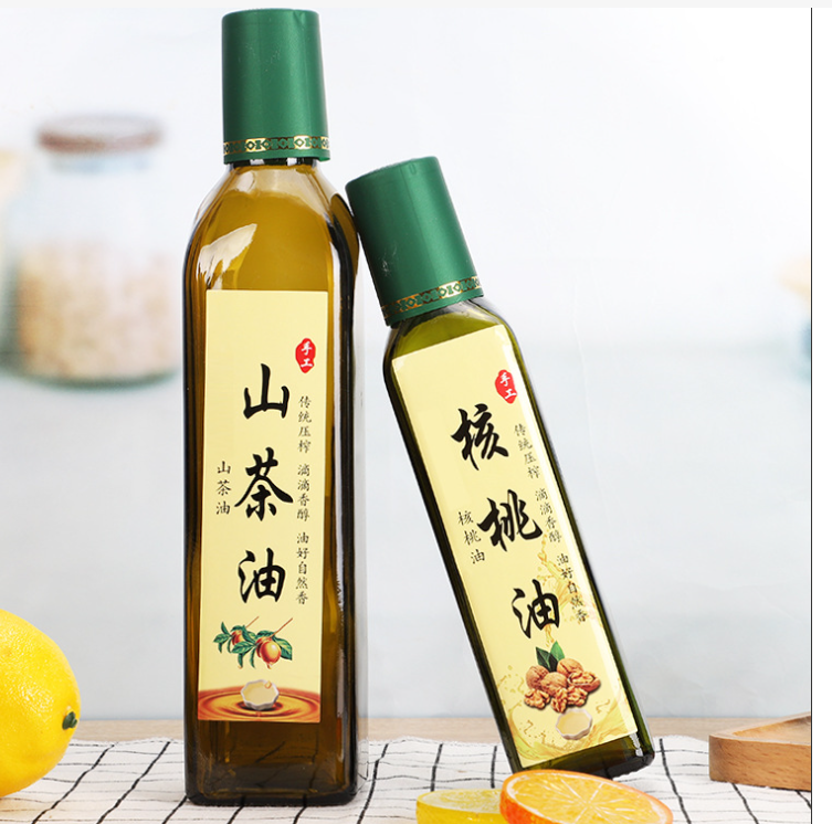 Стеклянный ошейник 100 мл 250 мл 500 мл Прозрачная белая черная оливковая масло бутылка с измерением