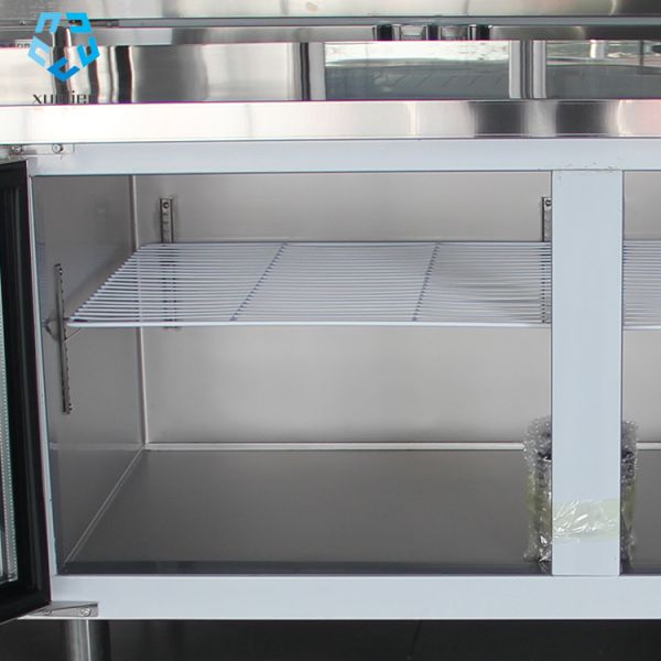 Meat Food Stainless Steel Table Top Freezer 1.8m Dirct Cooling