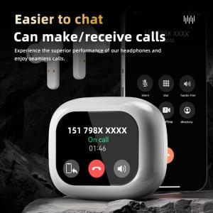 WT-7 Bluetooth5.4 ワイヤレス イン イア ENC イヤホン マイク付き 新型 フルインタッチスクリーン ヘッドフォン ANC
