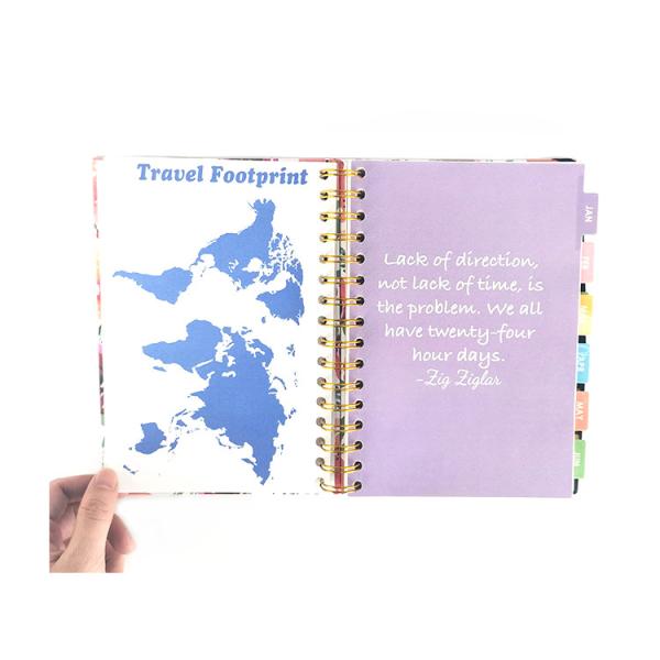 Gold Spiral Binding Academic Year Planner with Work Management and Organized Planning