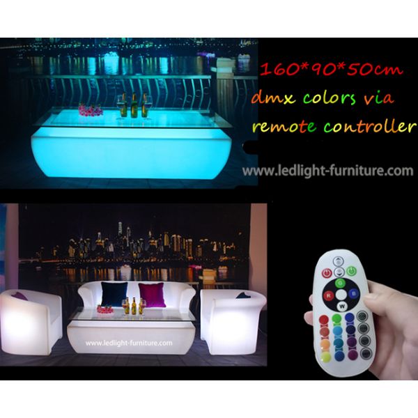 Mobília iluminada elegante da barra da tabela de cocktail do diodo emissor de luz do material plástico