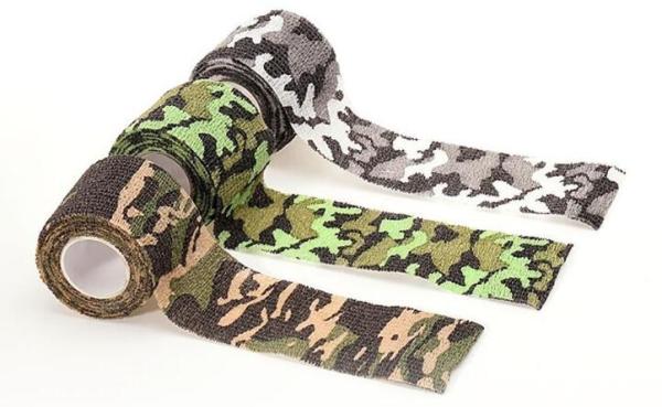 2x5yards self-adhesive camo colored elastic cohesive bandage, breathable waterproof camouflage home care products kines