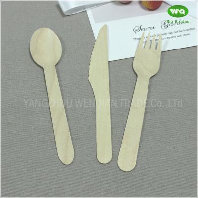 Nature Color 6 Inch Brich Wood Knife Spoon Sets-Eco Friendly Disposable Wooden Cutlery,Biodegradable Cutlery Supplier