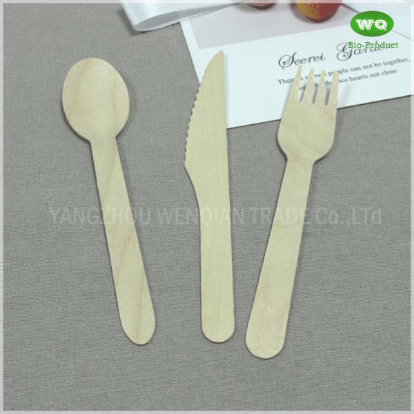 Nature Color 6 Inch Brich Wood Knife Spoon Sets-Eco Friendly Disposable Wooden Cutlery,Biodegradable Cutlery Supplier