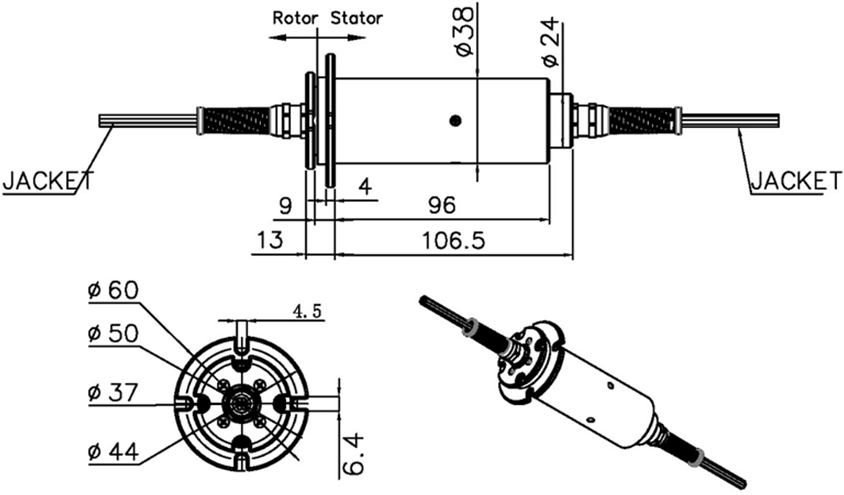 High Precision Metal Fiber Optic Rotary Joint For Radar / Electro Optical Pods
