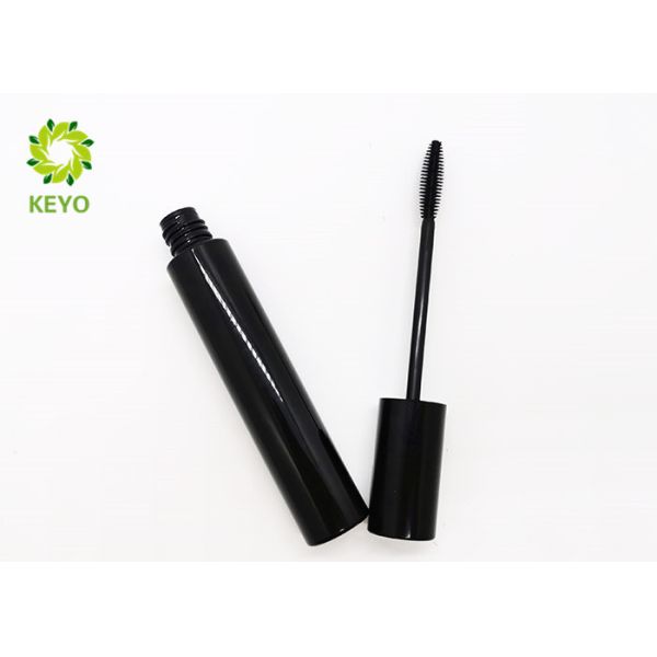 Black Aluminum Mascara Containers Cylinder Shape For Cosmetic Packaging