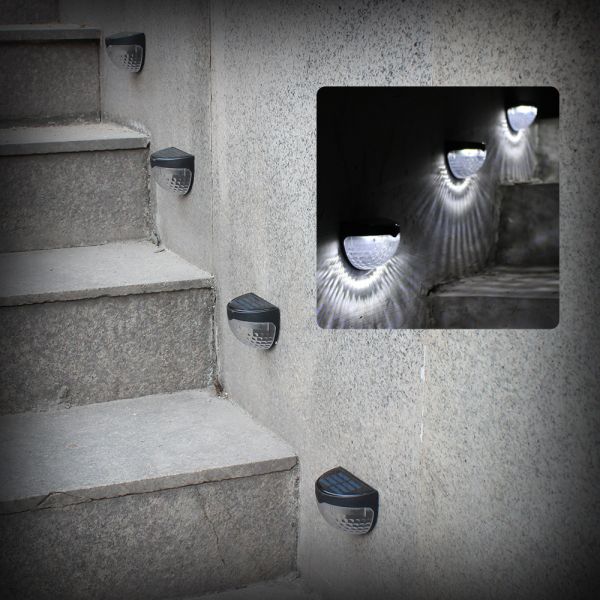 Solar Fence Light Semi-circle Outdoor Wall Light White Decorative Lighting