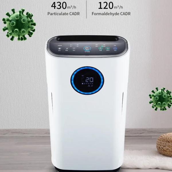 Filtro de carbono ativado para uso doméstico Purificador de ar de grande cobertura Filtros múltiplos Purificador de ar de quatro velocidades Purificação a longo prazo