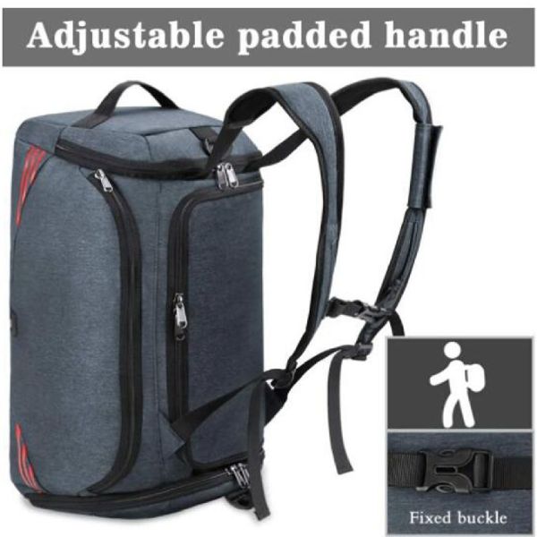 Large Hand Luggage Fitness Custom Sports Bags With Backpack Shoe Compartment