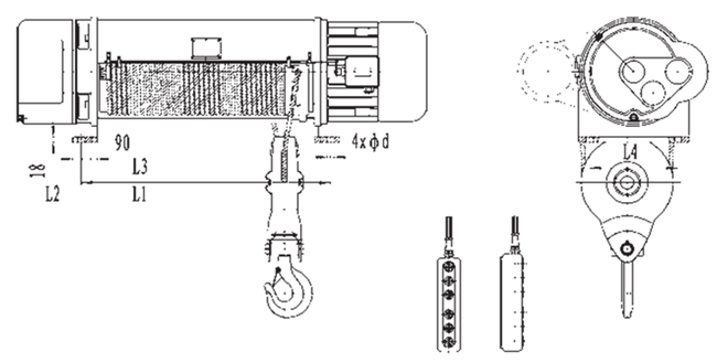 M5 M6 электрическая лебедка обязанности света 2 тонн для поднимаясь оборудования