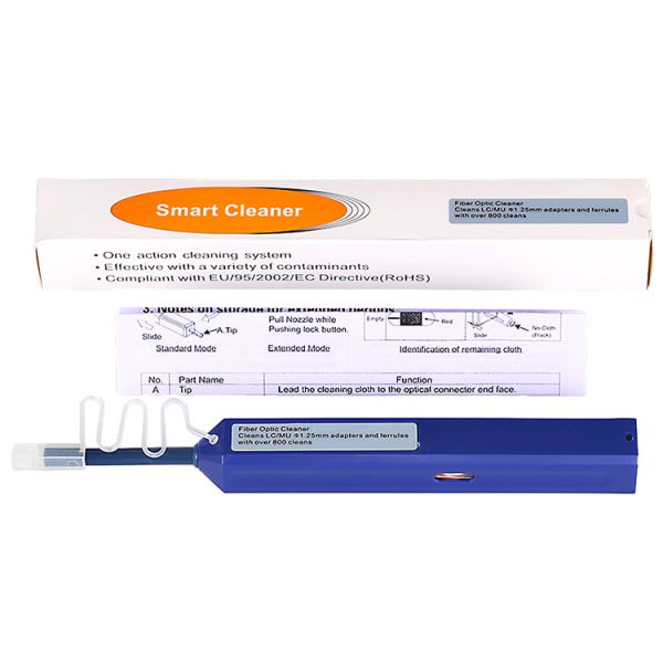 Тип голубой CE ROHS ручки уборщика соединителя 1.25mm LC MU щелчка стекловолокна одного FTTH очищая