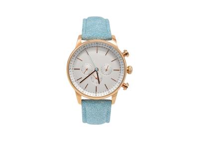 Leather Strap Alloy Ladies Wrist Watch Quartz Movt Stainless Steel Back Cover
