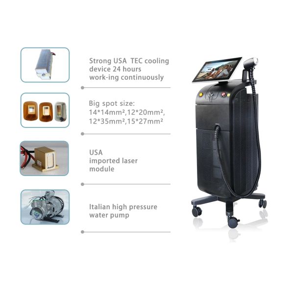 Single Handle 3 Wavelength 808 755 1064nm 1200W Diode Laser Hair Removal Y9 Pro