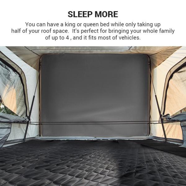 Waterproof Windproof 4 Person Roof Top Tent Slim Camping