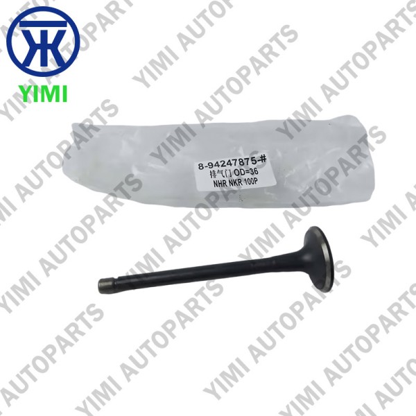 High-Temperature Alloy Exhaust Valve with Stellite-Faced Tip and Precision-Ground Stem for Isuzu NKR 6BD1 4JA1 4JB1