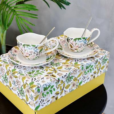 Stocked French Ceramic Cups And Saucers For Garden Flower Decor Or Wedding Party Gifts