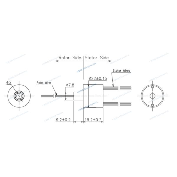 10 Circuits Electric Power And Signal Small Slip Ring Capsule For Intelligence System