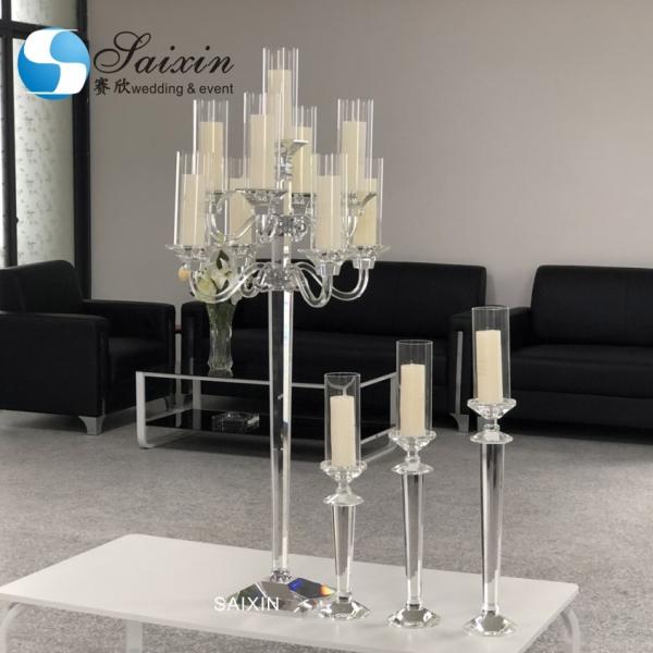 K9 Crystal Glass Candelabra For Sale Taper Pillar Candles Wedding Party Table Decor