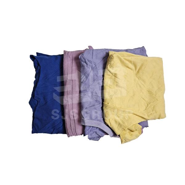 Reclaimed 20lb COLORED KNIT RAGS Absorbent Mixed Rags Cutting 100 cotton wiping tshirt rags for cleaning