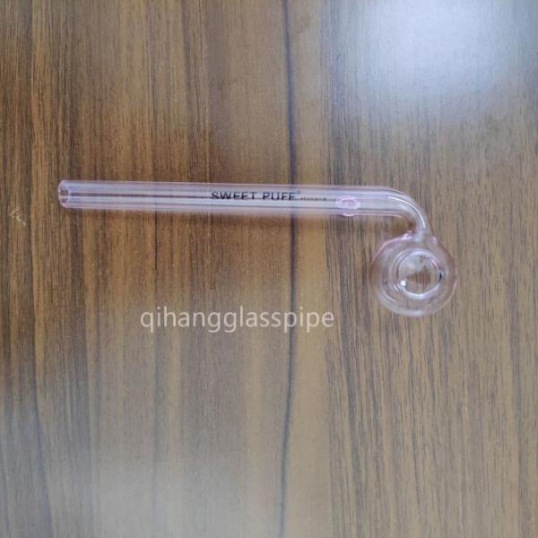 wholesale pink sweet puff glass pipe 12/14/15/16 cm for somking