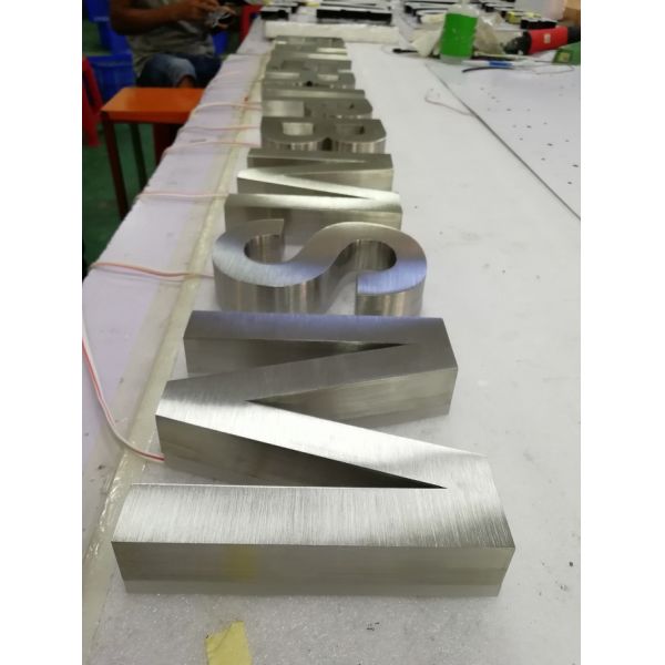 Aurora Decorative Custom Brushed Metal Signs , 3mm Stainless Steel Metal Letters