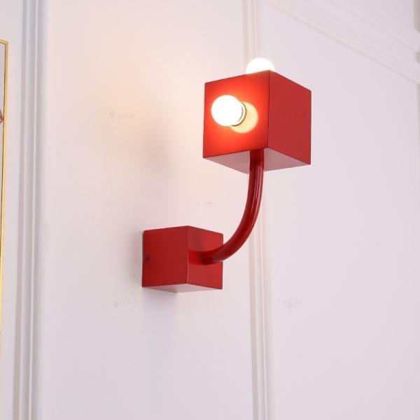 Modern Bedroom Bedside Lamp Red Color Creative Light Wall Lamp For Living Room