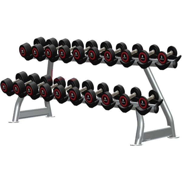Commercial Weight Lifting Dumbbell 3 Tier Vertical Bar Rack Custom Logo