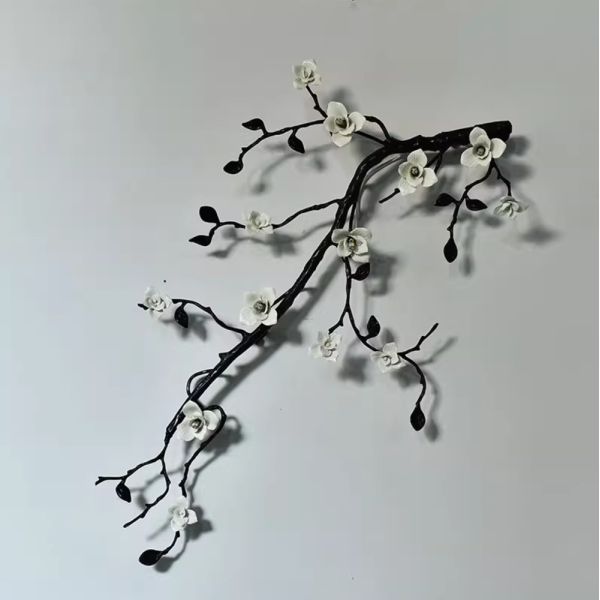 Hotel Elegant Magnolia Flower Ceramic And Copper Villa Lamp Hotel Chanderlier Wall Lamp