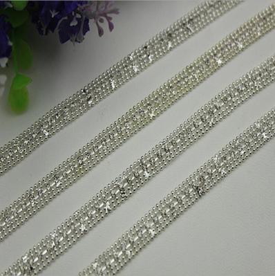 Bag hardware custom iron diamond decorative width 9 mm silver color metal bag chain