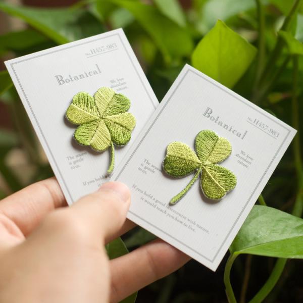 Eco-Artisan Clover Iron-OnEmbroidery Patches Wisdom & Natural Harmony