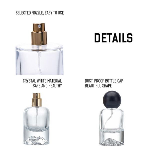 Custom Crystal 30ml 50ml  Glass Perfume Bottles | Luxury Hand-polished Gold-stamped Logo | B2B Wholesale