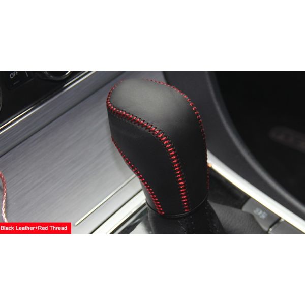 Black Leather Gear Shift Knob Cover for VW Golf 6 Mk6 Passat Tiguan Polo Automatic