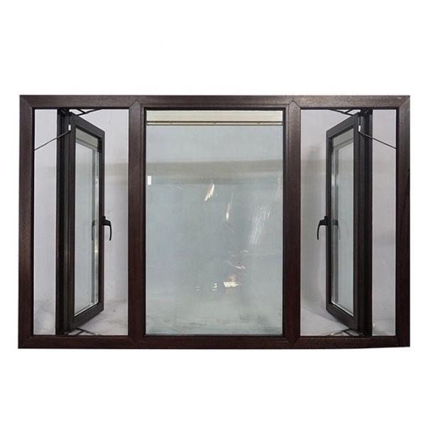 Modern Swing Open Casement Windows with Black Vinyl Exterior and Built-in Ventilation