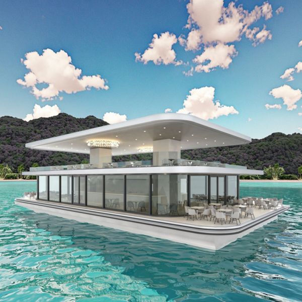 30m Length Aluminum Boat House Floating Restaurant Boat for 200 People