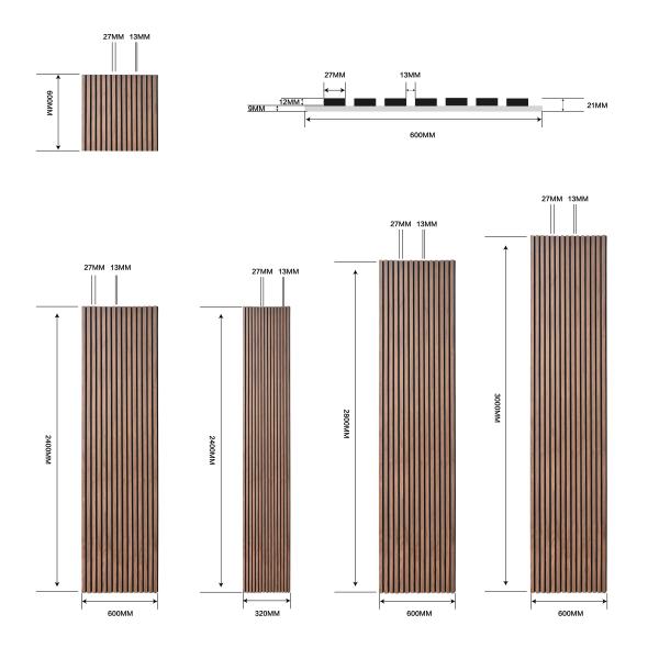 Veneer Banding Acústico Painéis de Madeira Slat 2400mm Madeira Slat Wall Tiles personalizado