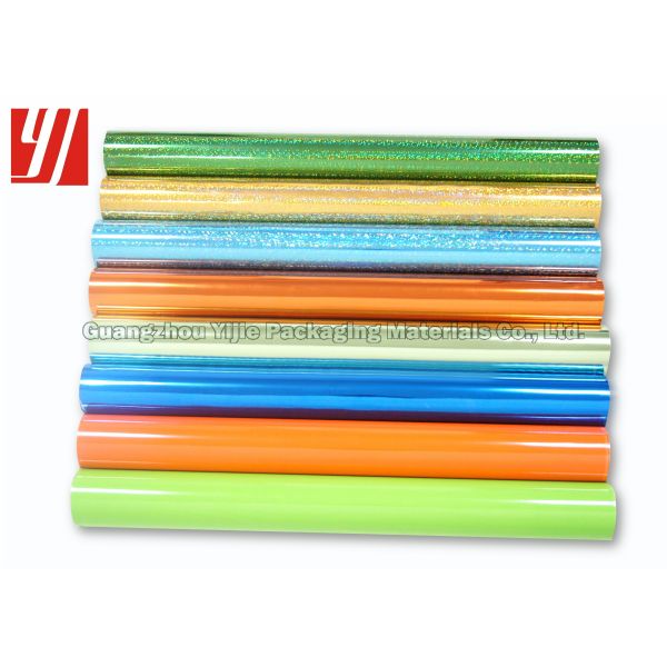 PET Hot Stamping Foil Layered Over Inks Under Laminate Coatings