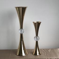 Vaso de ouro prata decorativo de metal conjunto de flor Vaso de casamento decoração central