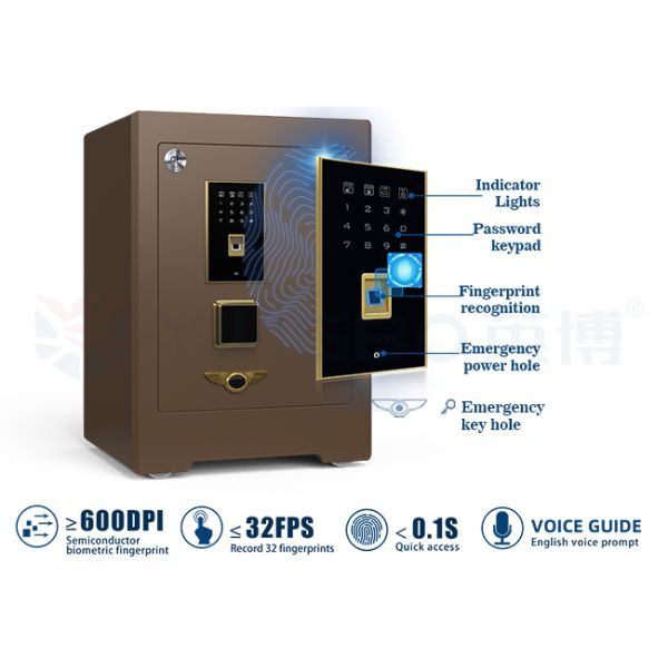 H580mm Dual Alarm System Commercial Safe Box 3D Stereo Soft Leathe Digital Security