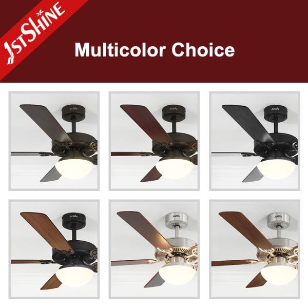 Ventilador de teto decorativo inteligente com luz 2 * E27 Borracha de níquel MDF Blade controle remoto