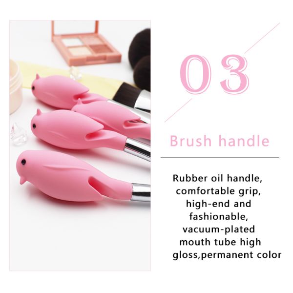176*20mm Bird Shaped 8pcs Fiber Makeup Brushes 8 Boutique Sets