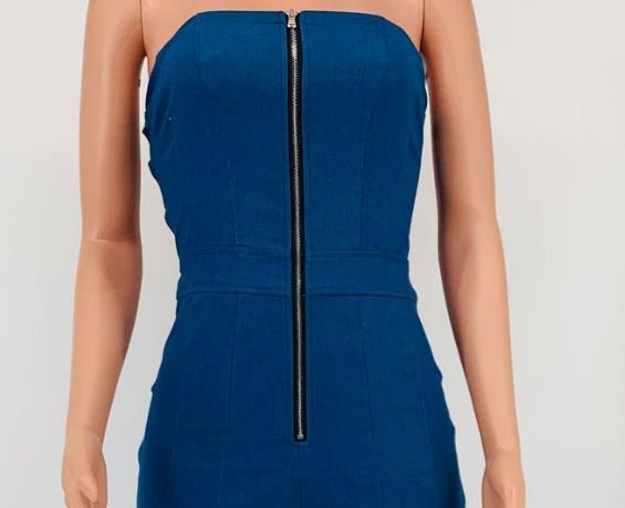 Комбинезон джинсовой ткани блока цвета женщин изготовителя одежды небольшого количества цельный Backless с передней молнией