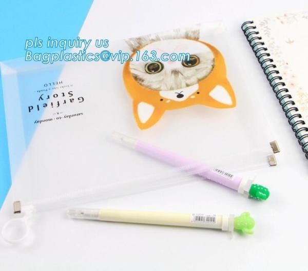 pencil stationery set pouch holder zipper with slider, Office & school stationery supply slider zip wallets document fil