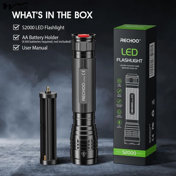 Emergency Lighting Solutions Powered LED Flashlight with 3 Modes and Zoomable Design