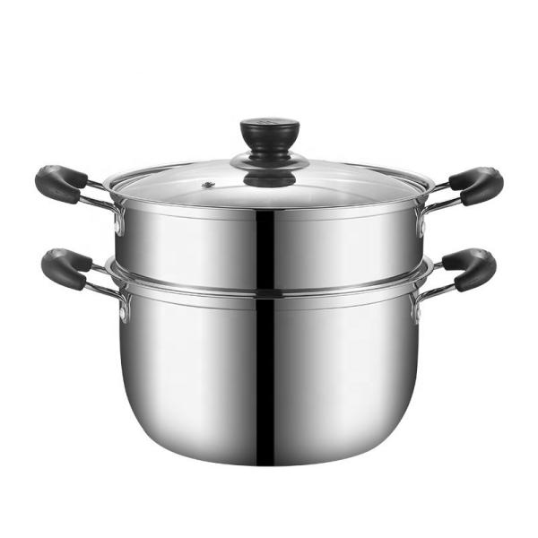Wholesale TOP Seller Cookware Silver Cooker Soup Pots Round Steamer Cooker Steam Cooking Pot For Kitchen