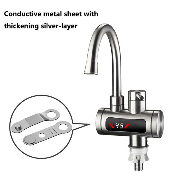 304 Stainless Steel Instant Heating Bathroom Hot And Cold Water Faucet