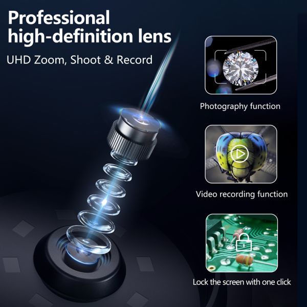Portable High-Definition 2.8-Inch Handheld Electronic Microscope Magnifier for Student
