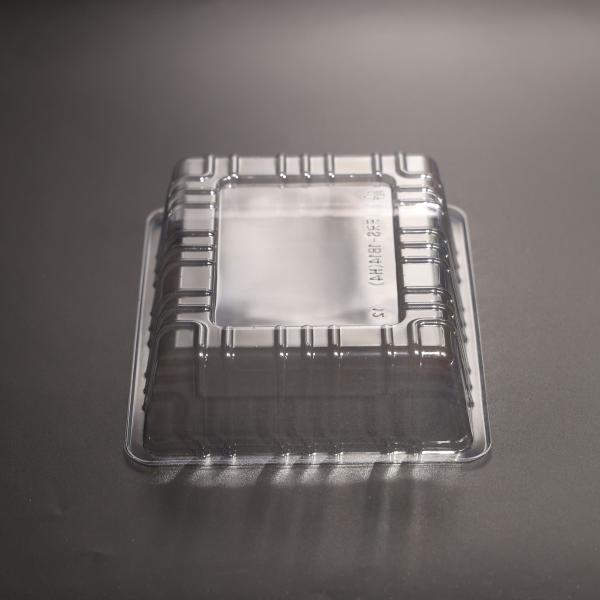 Safe Clear Plastic Rectangular Food Tray Eco Friendly Multipurpose Microwave Safe