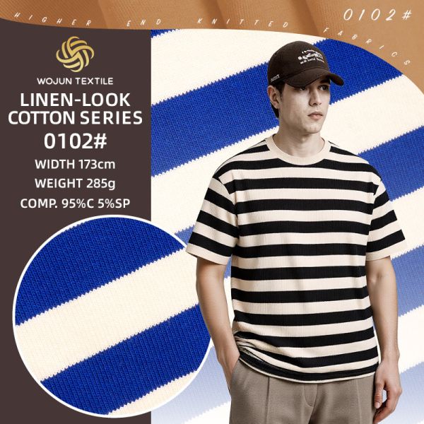Good Texture And Comfortable Healthy Striped Cotton Fabric For Polo Shirt